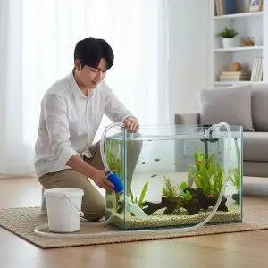 어항 물갈이 사이펀 자동 배수기 관상어 수조 청소 도구 바닥재