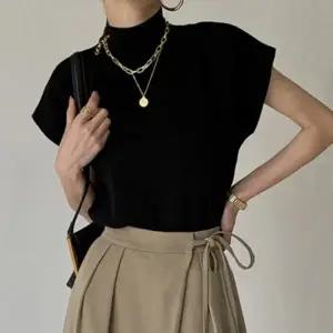 직장인 출근룩 니트 여름 쿨니트 반팔 베이직 무지