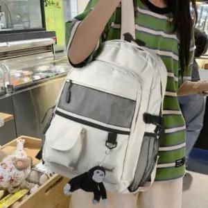 메쉬 포켓 캐주얼 백팩 학생 학교 신학기 가방