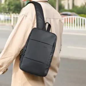 (색상 블랙)남성 블랙 메신저백 슬링백 여행 캐주얼 가방