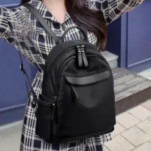 (색상 블랙)심플 트랜디한 여성 백팩 블랙 멀티포켓 가방