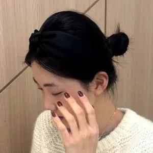 SpaR 꼬임 와이드 헤어밴드 머리띠 블랙 OWJ60323