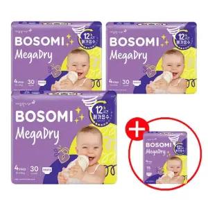 보솜이 메가드라이 팬티 대형 30개입x3팩+메가드라이 팬티 특대형 대형15개