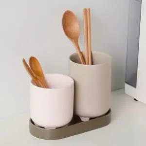 (옵션 MR31 스무드 2구 수저통)물빠짐 조리도구 수저정리함 스무드 수저통 2구