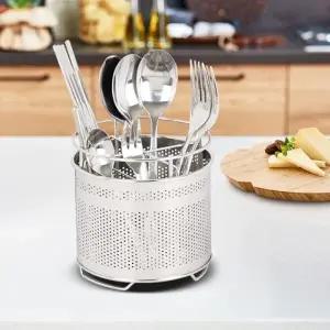 (상품선택 원형수저통(대))원형수저통대 물빠짐 정리함 스텐 수저꽂이 식당 싱크대 수저함