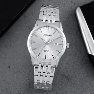 시티즌 BI5000-87A 심플 라운드 쿼츠 아날로그 클래식 남자 메탈 시계 d3