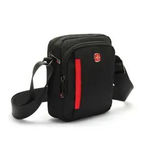 [옷자락]중년 남성용 배색 멀티포켓 나일론 크로스백