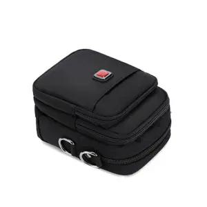 [옷자락]남성용 가벼운 여행용 크로스백 블랙 멀티포켓