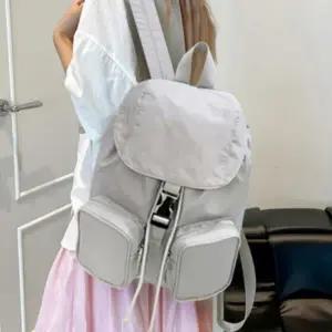 버클 포켓 백팩 캐주얼 학생 가방