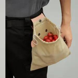 [옷자락]남녀 공용 미니 힙색 캔버스 가죽 버클 가방