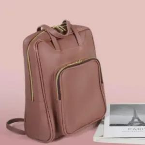 여성 빅 포켓 스퀘어 백팩 인조가죽 데일리 가방