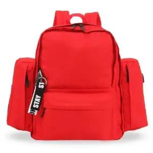 ( )캐주얼 책가방 학생 패션 충전 백팩 포켓 빨간 가방