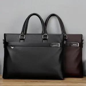(색상 블랙)남성 고급 노트북 가방 캐주얼 직장인 서류 가방