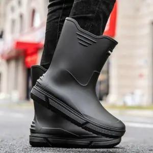 남성 심플 장마 논슬립 레인부츠 발편한 가벼운 여름 미끄럼방지 방수 장화