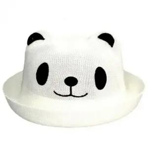 (모델-색상 A1357 판다 화이트)판다 유아 가을 귀여운모자 자외선차단 준캡 아동 페도라 어린이 여름 봄 밀