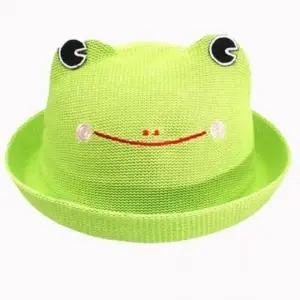 (모델-색상 A1406 개구리밀짚 그린)여름 봄 준캡 귀여운모자 아동 개구리밀짚모자 페도라 자외선차단 가을