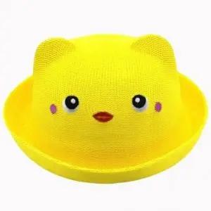(모델-색상 A1547 병아리밀짚 옐로우)가을 준캡 귀여운모자 어린이 페도라 여름 봄 유아 자외선차단 아동