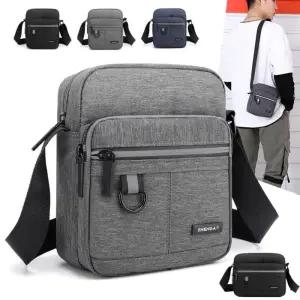 [옷자락]남자 캐주얼 무지 지퍼 사각 옥스포드 크로스백