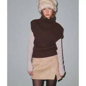 SO IR SUEDE SLIT MINI SKIRT - IVORY 2073472