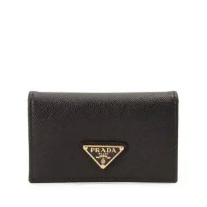 MUST IT_ 카드지갑 삼각로고 금장 블랙 여성 1MC122 QHH