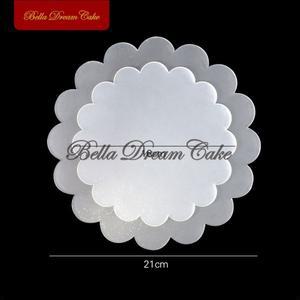 2개/대 라운드 꽃 모양의 투명 아크릴 케이크 디스크 DIY 크림 스무딩 트레이 웨딩 보드 장식 도구 Bakewar