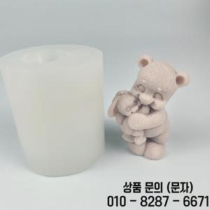 3D 동물 금형 곰 포옹 토끼 실리콘 양초 비누 수지 케이크 장식 웨딩 생일 DW0950