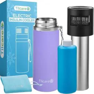 USB 충전기 및 바이오젤이 포함된 전기 인슐린 쿨러 여행용 케이스 - 무제한 시간 의약품 6펜 TSA 승인