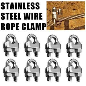 1-50pcs 방수 U 자형 케이블 클램프 스테인레스 스틸 와이어 로프 고정 클립 슬링 패스너 액세서리 1234568