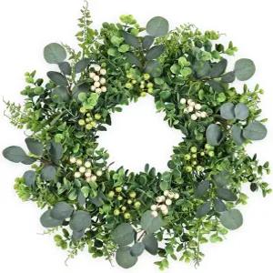 MDSTBN 26인치 유칼립투스 봄 여름 현관문용 화환 농가 현관 벽 거실 홈 웨딩 장식용 인공 대형 사계절