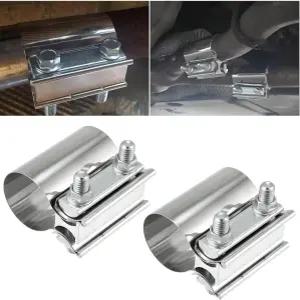 만다크 2PCS 자동차 배기 클램프 파이프 머플러용 2인치 스테인리스 스틸 오토 버트 조인트 밴드 슬리브