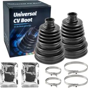 2PCS CV 부트 수리 키트 실리콘 액슬 대부분의 차량을 위한 범용 타이 로드 스테인리스 스틸 클램프 4개와