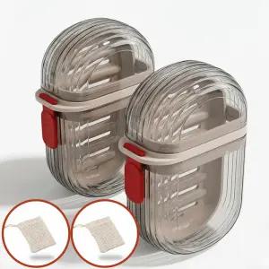 루네아 휴대용 비누케이스 수영장 여행용 밀폐형 비누곽 2개