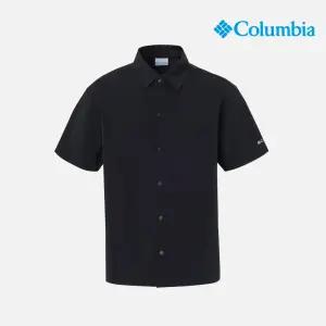 유니 심플 우븐 반팔 셔츠_블랙 (C62-YUD605)