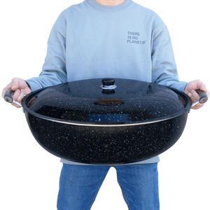 국산 큰 대형 대용량 튀김 양수 웍 냄비 볶음솥 궁중팬 업소용 마블 튀김솥 45cm