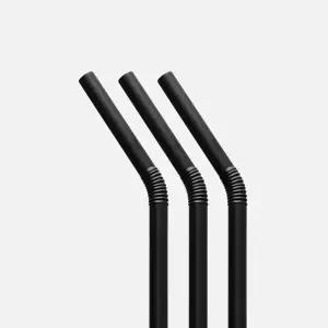 테이크아웃 자바라 스트로우 빨대 블랙 500개 1봉 벌크포장