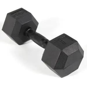 [낱개] 육각아령 고무덤벨 8kg 블랙그립 네츄럴고무