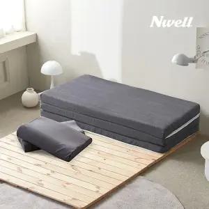 천연라텍스 3단 접이식 베개세트 미디움 7.5cm Q)