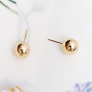 14k 블링 옐로우 볼 귀걸이 7mm [잇츠링]