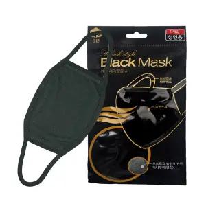 블랙 면마스크 1매(성인용) 패션마스크 방한대 검정마스크