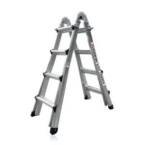 라이콤 LS사다리 4단 단품 / 사다리 + 안전지지대 [은색힌지]