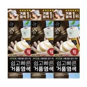 미쟝센 쉽고빠른 거품 염색약 5N 갈색 3개
