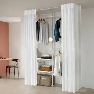 왕자 뉴드레스룸 3폴_밀폐 타공선반_936_솔리드_행거