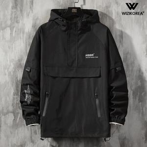 반집업 풀 오버 바람막이 후드점퍼 아노락 남녀공용 WI103J
