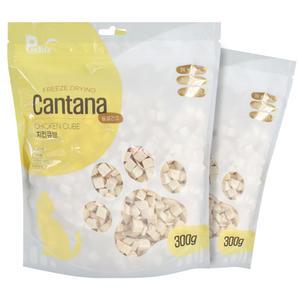 칸타나 동결건조 치킨큐브 300g x2개 강아지간식 고양이간식