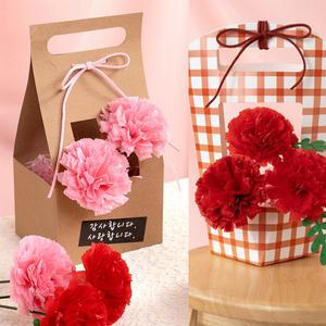 [오피스스쿨] 민화샵 카네이션 바구니 4종 어버이날 스승의날 선물 마음을 담은 선물 만들기세트 diy