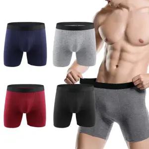 남성 언더웨어 속옷 말리지않는 순면 3부 롱 드로즈 사각 팬티