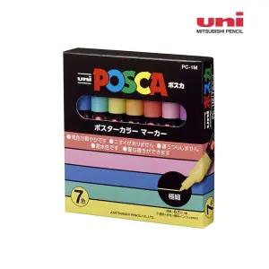 미쯔비시 유니 포스카 마카 펜 아크릴마카 1M 7색 파스텔 세트 1M7색 PC1M7C/파스텔