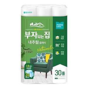 모나리자 부자되는집 내추럴 클래식 3겹 데코 30롤 1팩 휴지