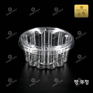 반찬용기 M-125A 샐러드 과일 빙수 배달 포장용기 투명500개(평뚜껑)