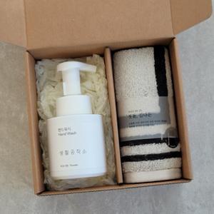 핸드워시 + 송월 주방타올 세트 답례품(돌답례품 결혼식 칠순 조문 개업 퇴사 유치원 교회 생일 웨딩 장례 승진))
